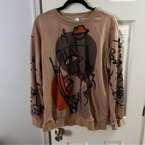 Tan Face Sweatshirt NWT